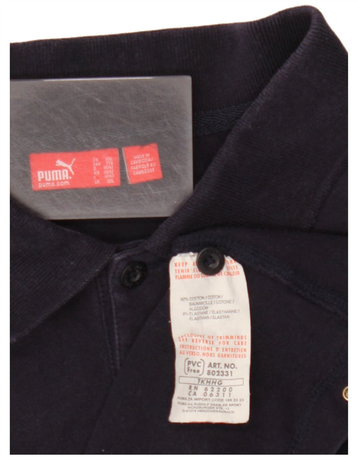 PUMA Mens Polo Shirt 2XL Navy Blue Cotton