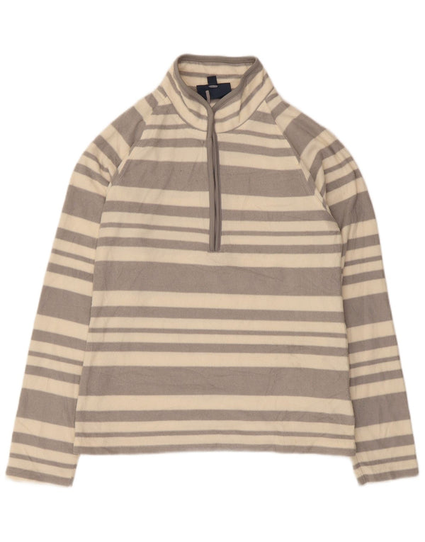 Mountain Warehouse Pull polaire à col zippé pour femme UK 10 Petit gris rayé