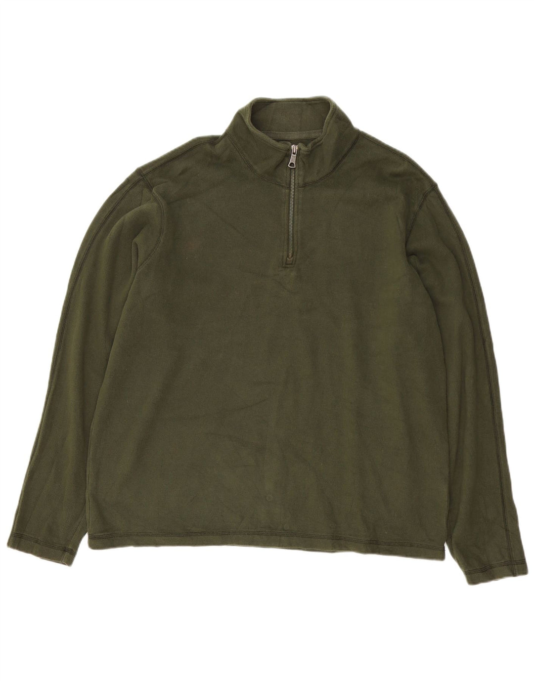 Eddie Bauer Sweat-shirt à col zippé pour homme Grand coton vert