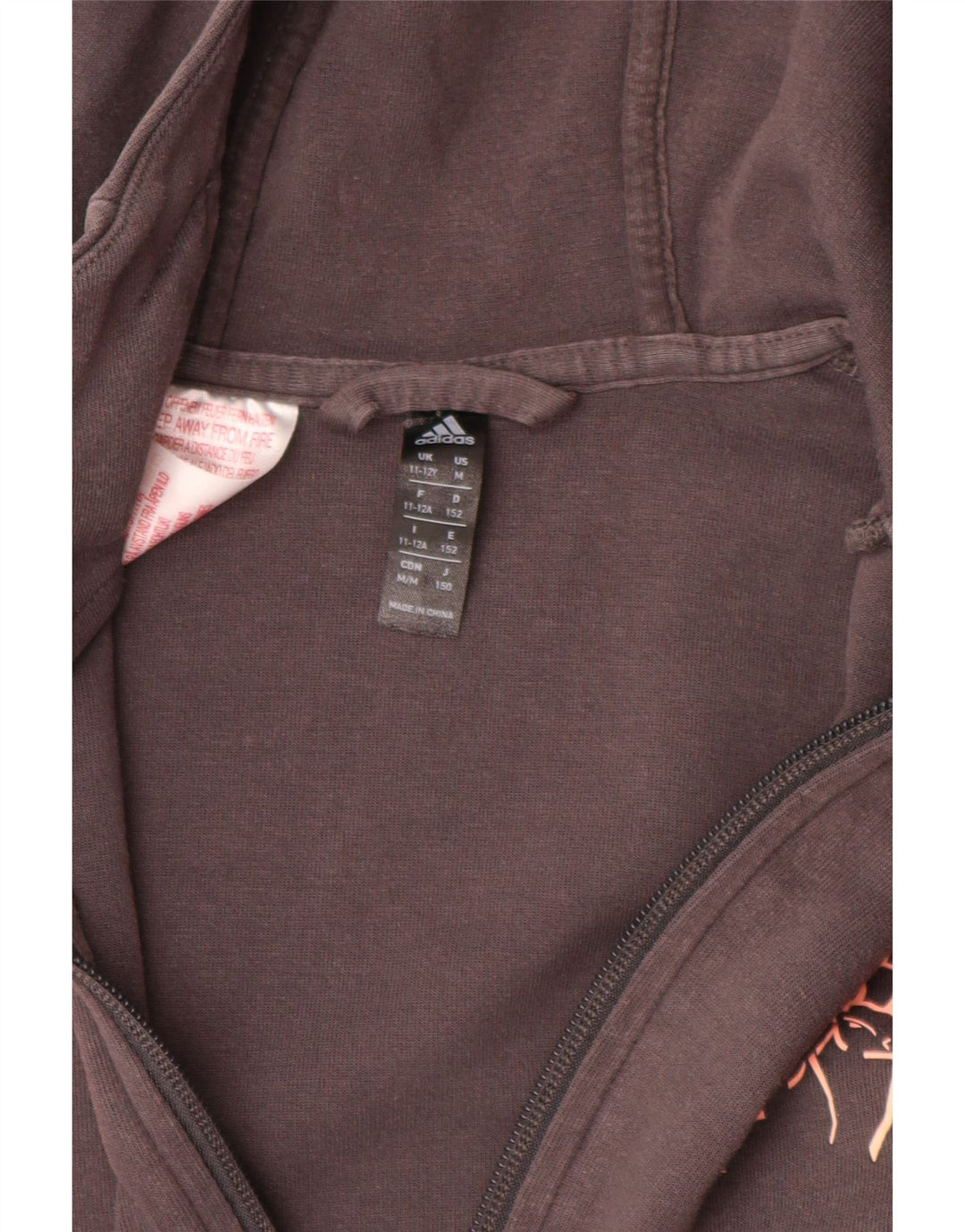 ADIDAS Pull à capuche zippé Munster Rugby pour fille 11-12 ans Gris Coton