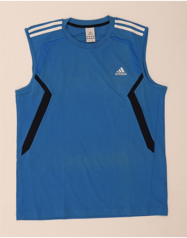 Adidas Hommes Climalite Débardeur Grand Bleu Colorblock Coton