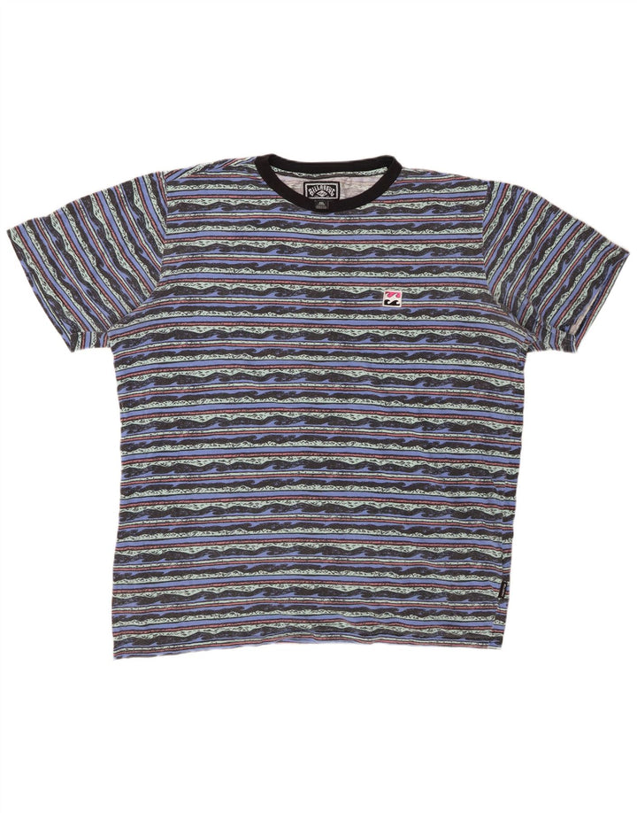 BILLABONG T-Shirt Graphique Homme Top 2XL Coton Rayé Bleu