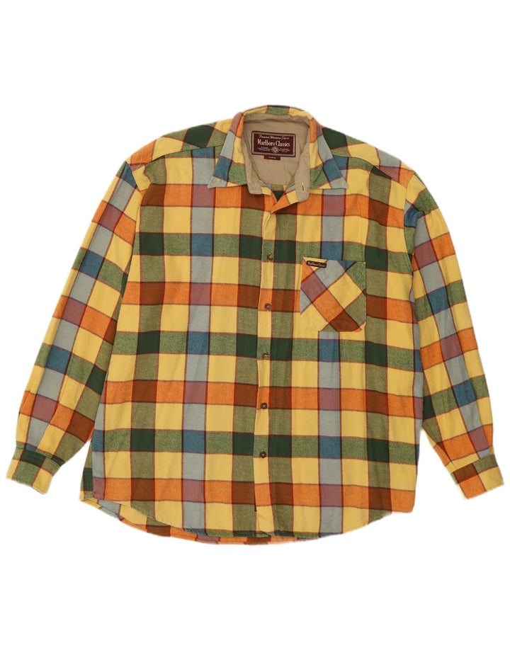 Marlboro Classics Chemise en flanelle pour homme à carreaux jaunes