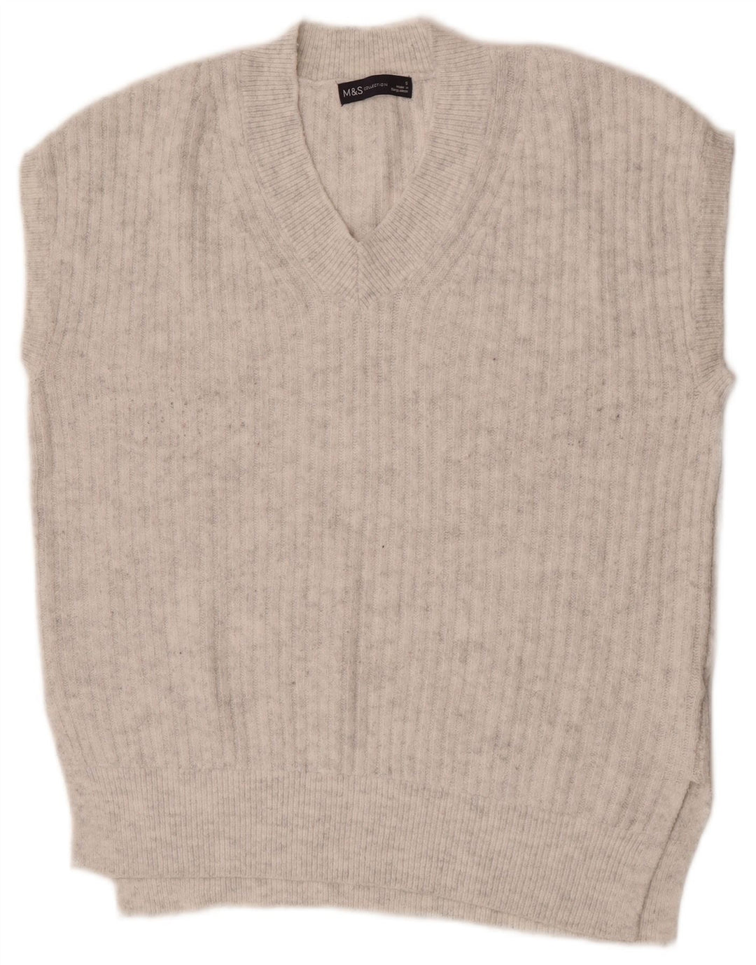 Marks & Spencer Débardeur surdimensionné pour femme UK 10 Small Gris Acrylique