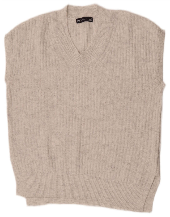 Marks & Spencer Débardeur surdimensionné pour femme UK 10 Small Gris Acrylique