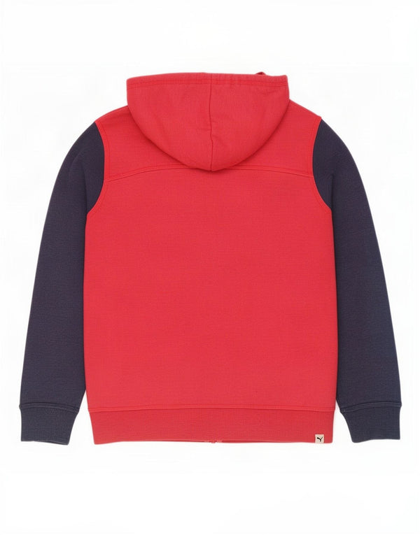 Puma Pull à capuche graphique zippé pour femme UK 12 Rouge moyen Colourblock