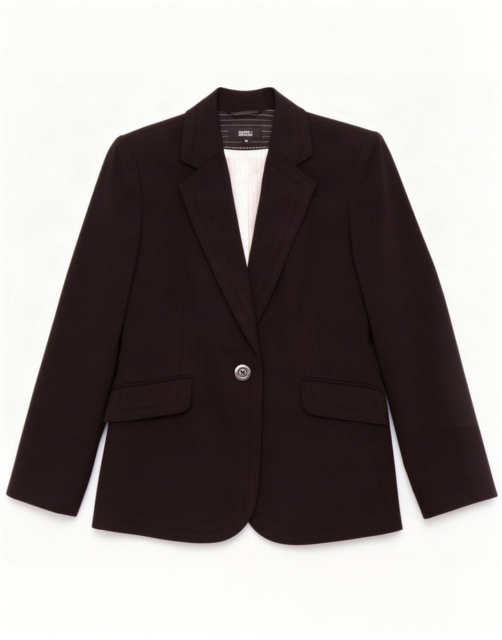 Marks & Spencer Veste blazer à 1 bouton pour femme UK 16 Large Noir Polyester