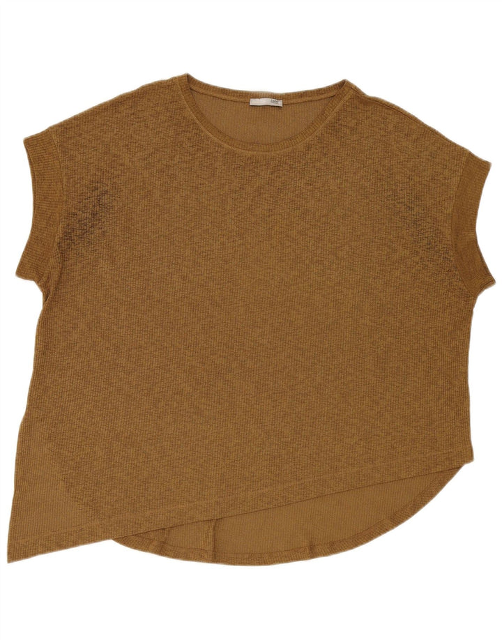 Zara Womens Blouse asymétrique surdimensionnée Top UK 16 Large Kaki