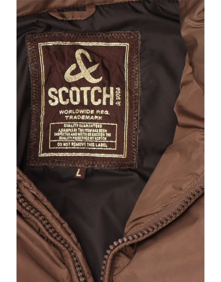 Scotch & Soda Veste matelassée à capuche homme UK 40 Large Marron Polyamide