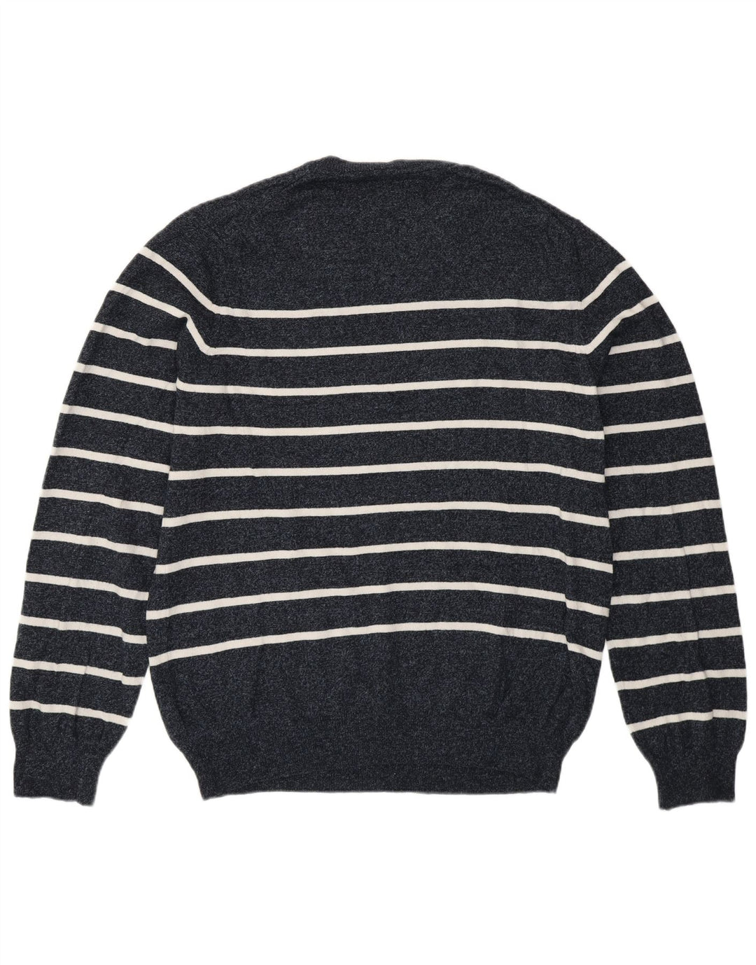 Marks & Spencer Pull à col rond pour homme Large rayé bleu marine