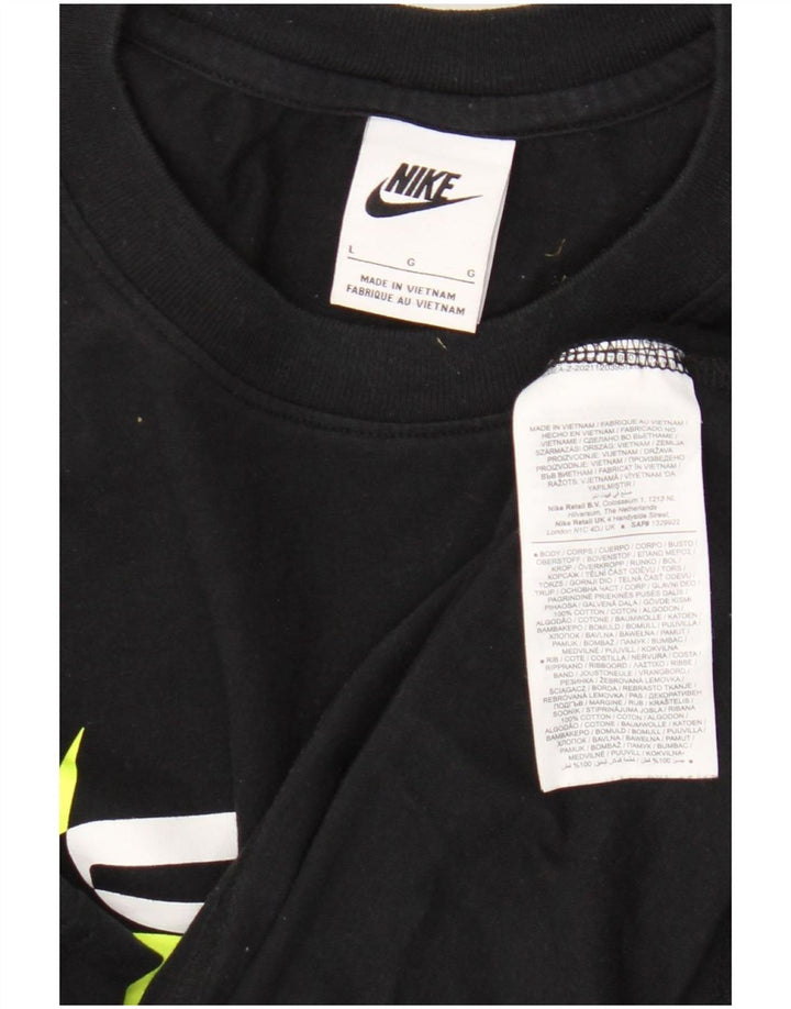 Nike T-shirt graphique pour homme en coton noir Taille L