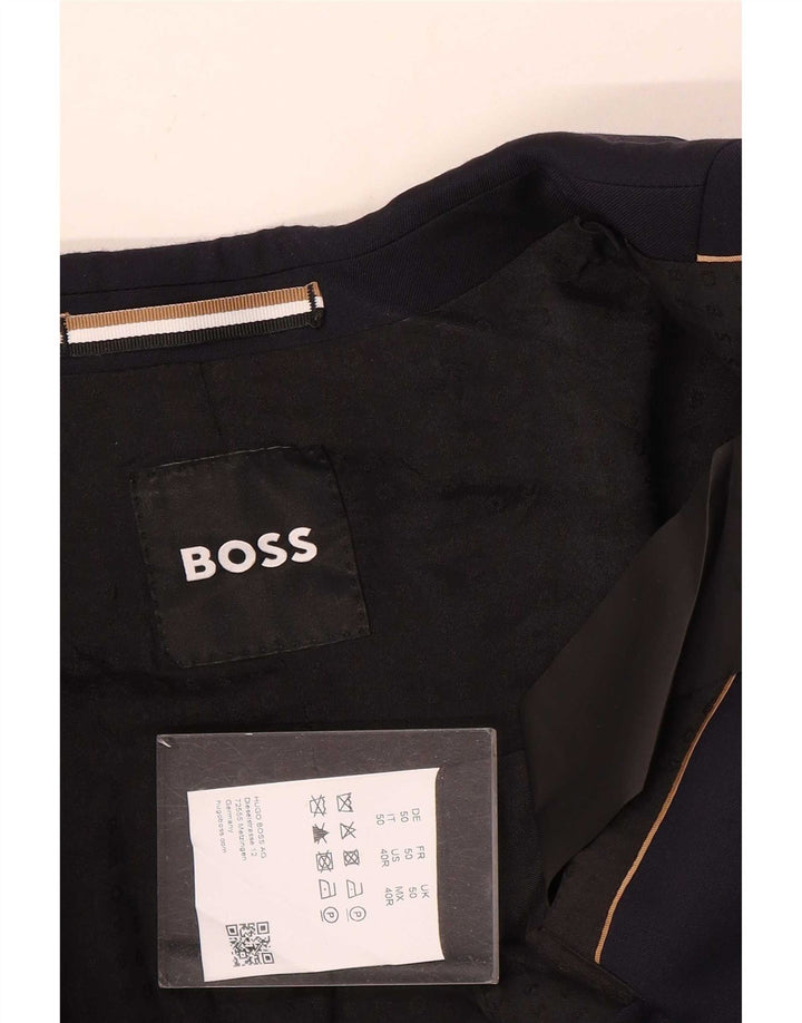 Hugo Boss Veste blazer à 2 boutons pour homme EU 50 Grande laine bleu marine