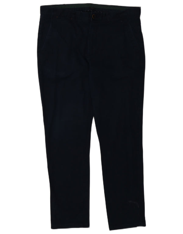 Zara Pantalon Chino Fuselé Homme EU 44 Large W34 L29 Bleu Marine Coton