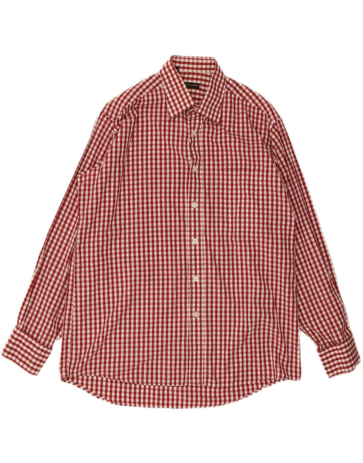 Pierre Cardin Chemise Homme Taille 41 16 Grand Coton Vichy Rouge