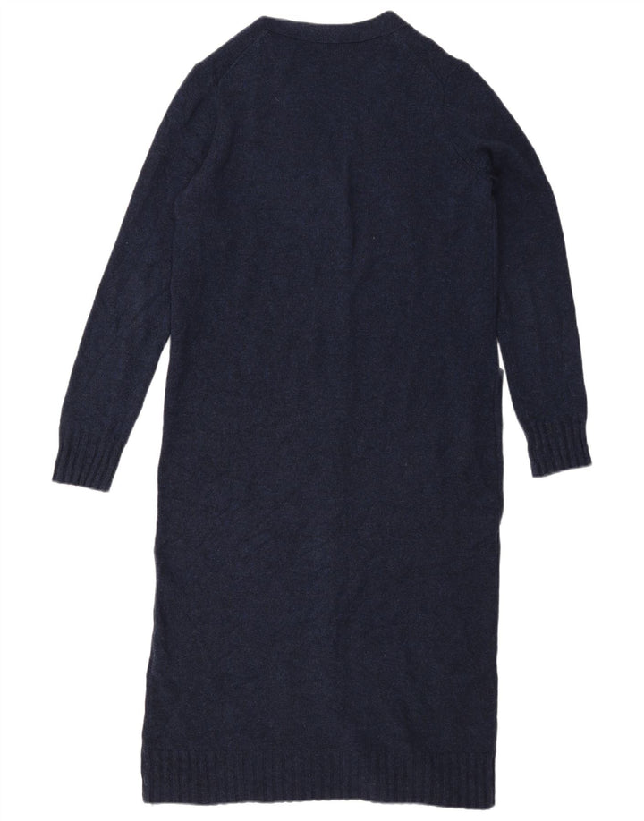 Cos Cardigan long surdimensionné pour femme UK 10 Petite laine bleu marine