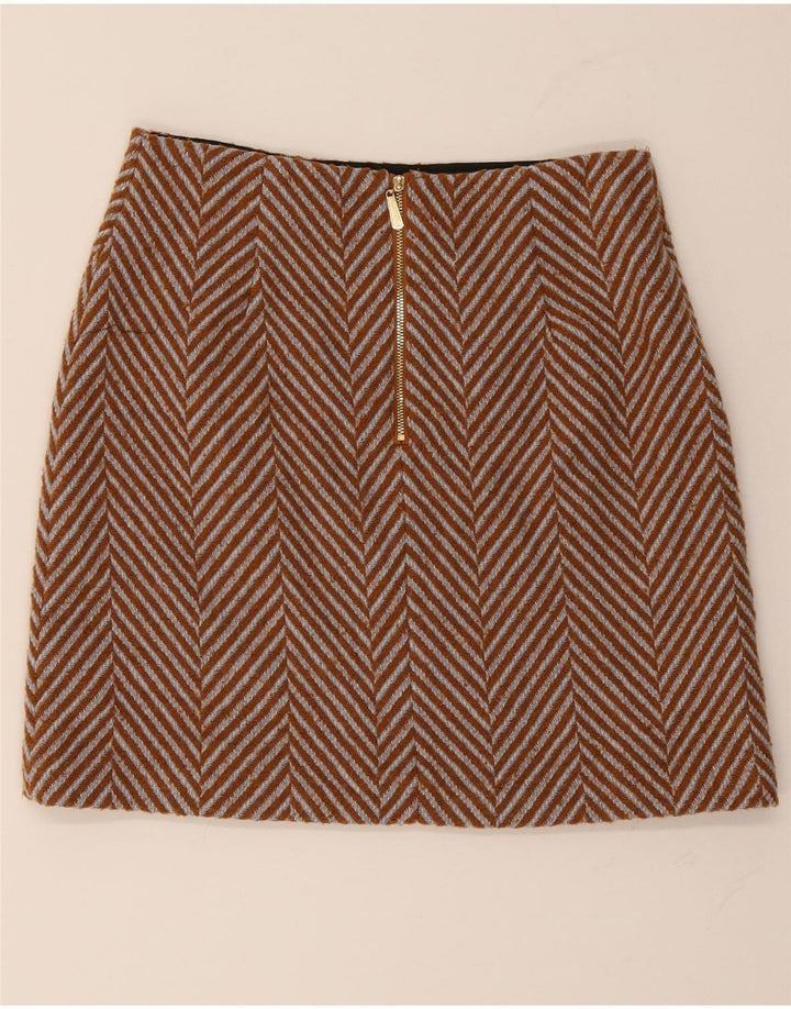 Marks & Spencer Mini jupe femme UK 10 Small W30 marron à chevrons