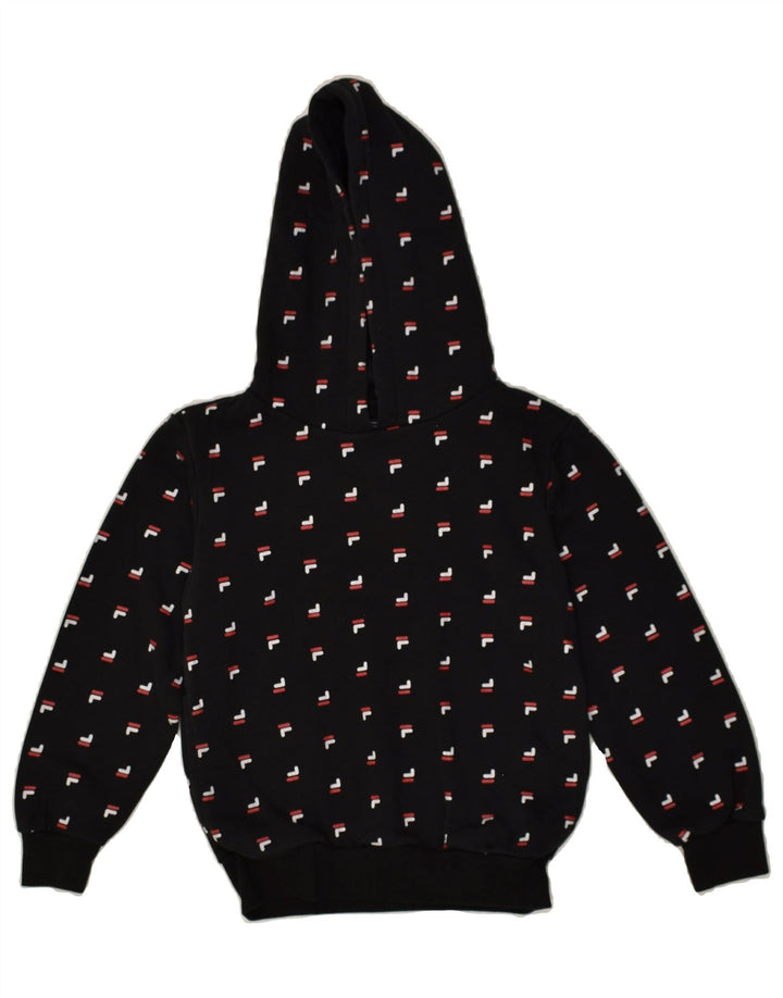 FILA Boys Hoodie Jumper 10-11 Years Black Polyester | Vintage Fila | Thrift | Second-Hand Fila | Used Clothing | Messina Hembry 