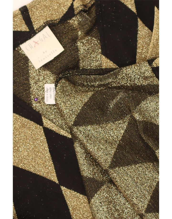 vintage Womens Oversize Cardigan Sweater UK 16 Grand Noir Argyle/Diamant