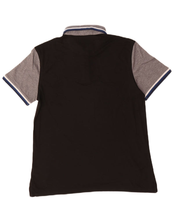 Calvin Klein Polo Slim Fit Homme Noir Moyen en Coton Colorblock
