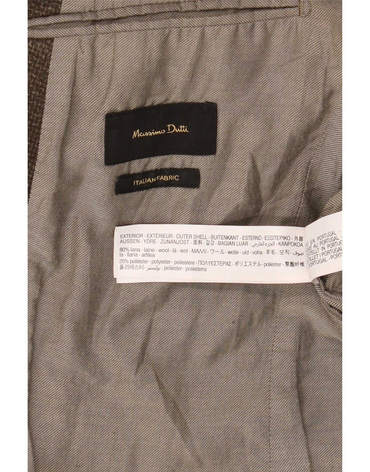 Massimo Dutti Veste Blazer 2 Boutons Homme EU 50 Laine Marron Moyen