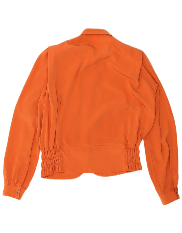 vintage Femmes Chemise surdimensionnée Blouse UK 10 Petit Orange