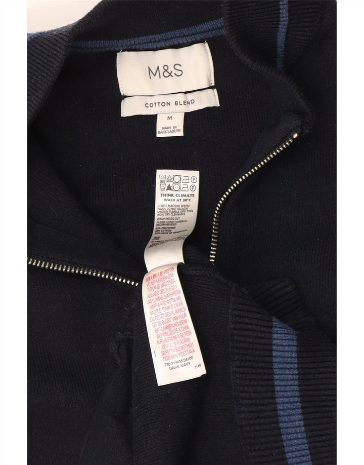 Marks & Spencer Pull Cardigan Homme Bleu Marine Moyen Polyester