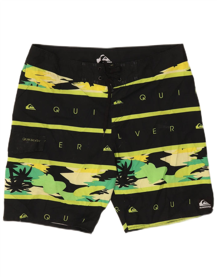 Quiksilver Short de Bain Graphique Homme Large Noir Rayé Polyester