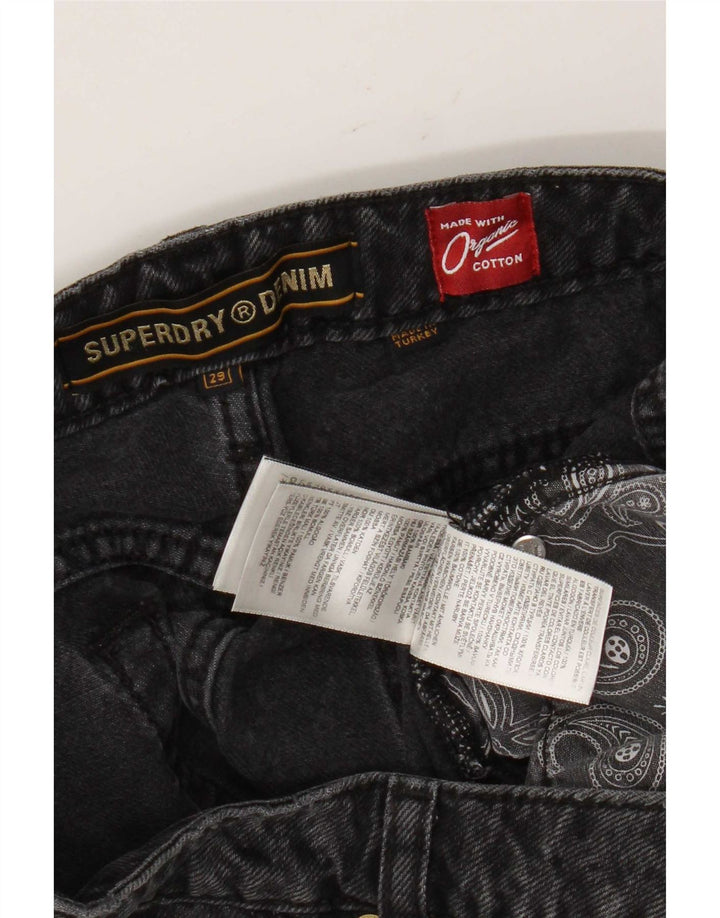 Superdry Femme Short En Jean W29 Coton Géométrique Gris Moyen