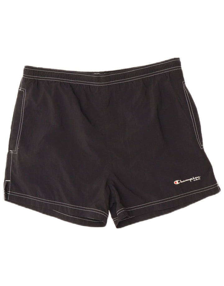 Champion Short de Bain Homme Large Noir Polyamide