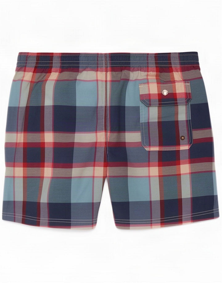 Massimo Dutti Short de bain pour homme en polyester à carreaux multicolores Description du produit