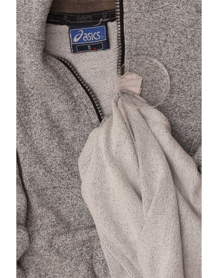 Asics Sweat-shirt graphique à col zippé pour homme Petit gris chiné en coton