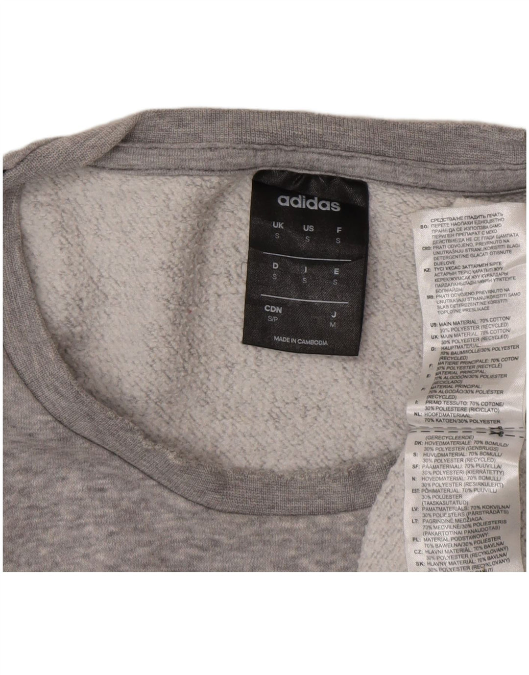 Adidas Sweat-shirt graphique pour homme Petit coton moucheté gris