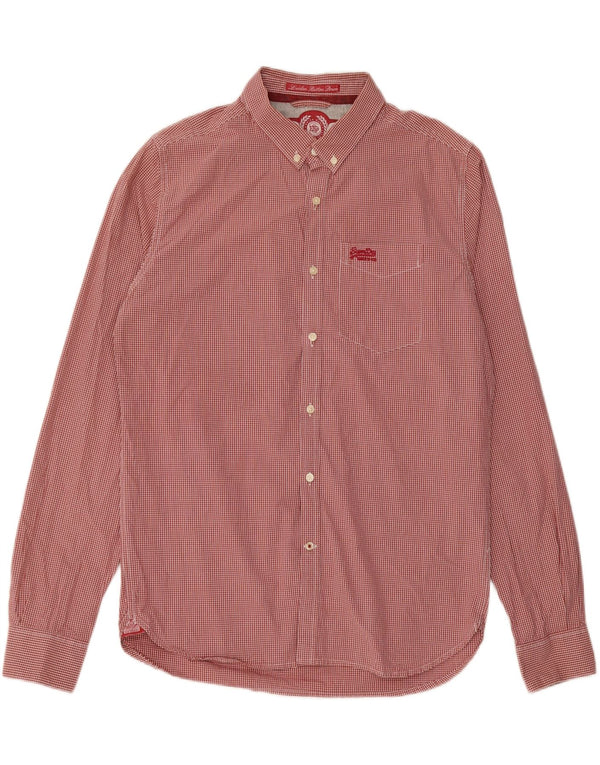 SUPERDRY Mens Shirt XL Red Gingham Cotton
