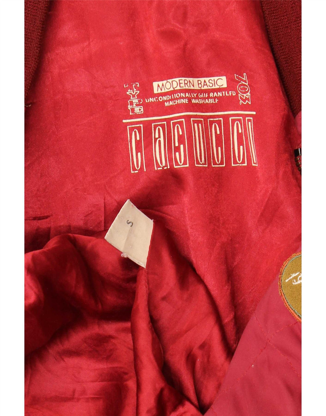 Casucci Veste Bomber Coupe Ample pour Homme UK 36 Petit Rouge Colorblock Polyester