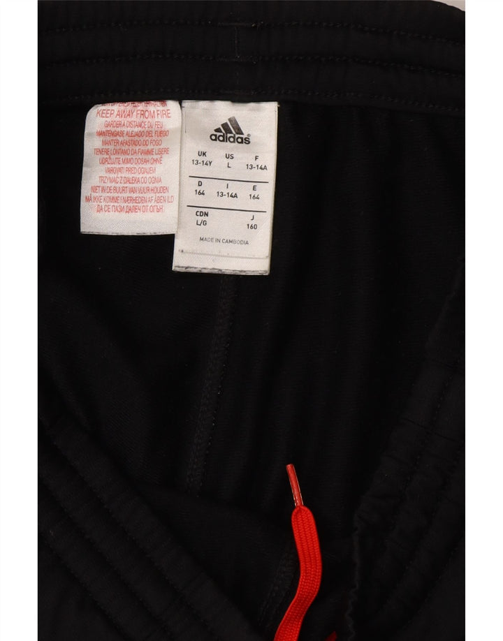 ADIDAS Boys Tracksuit Trousers Joggers 13-14 Years  Black Polyester Vintage Adidas and Second-Hand Adidas from Messina Hembry 
