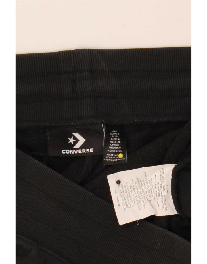 Converse Pantalon de survêtement pour homme en coton noir Taille L