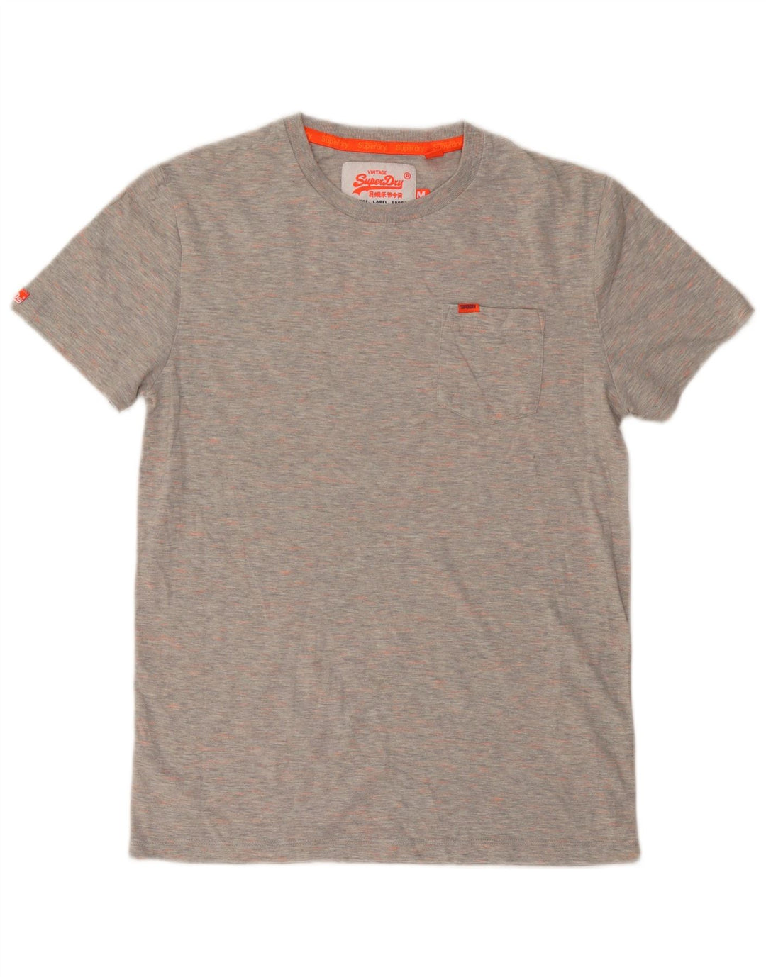 SUPERDRY T-Shirt Homme Gris Moyen Moucheté Coton