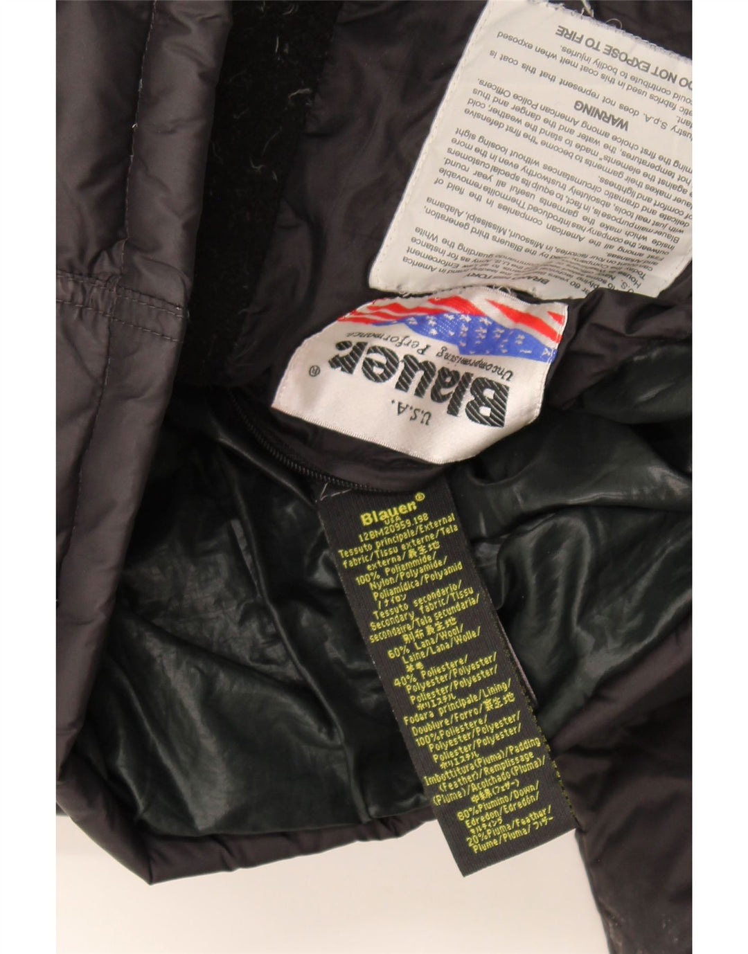 Blauer Veste matelassée à capuche pour homme UK 42 Large Noir Polyamide