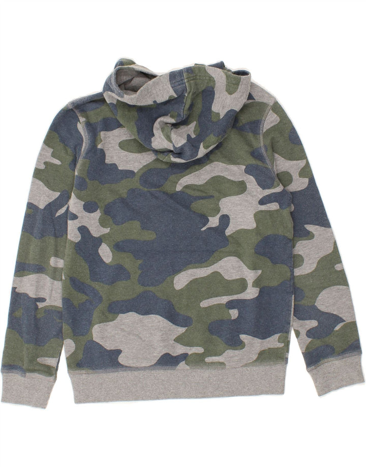 EDDIE BAUER Boys Hoodie Jumper 10-11 Years Medium Grey Camouflage Vintage Eddie Bauer and Second-Hand Eddie Bauer from Messina Hembry 