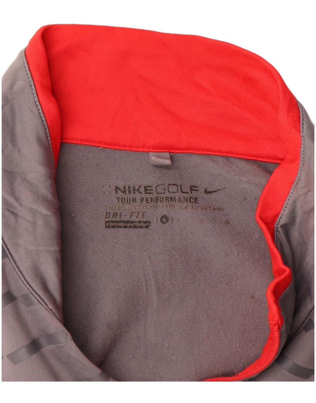Nike Dri Fit Zip Neck Pull Survêtement Haut Large Gris Rayé