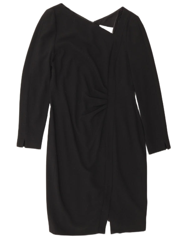 L.K. Bennett Robe fourreau à manches longues pour femme UK 44 Large Noir Polyester