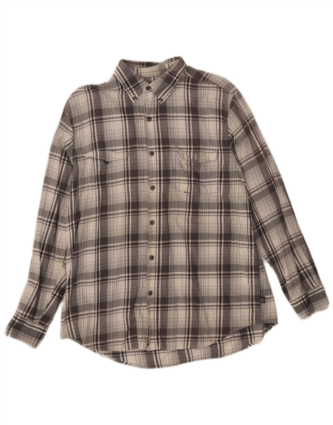 Chaps Chemise en flanelle pour homme en coton à carreaux gris