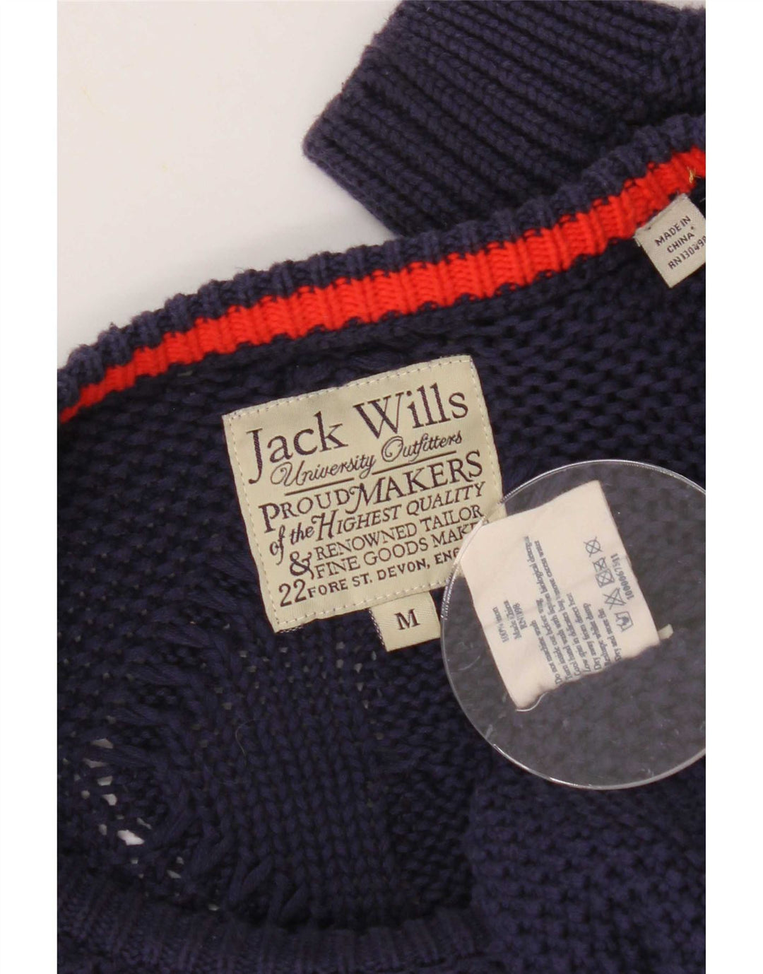Jack Wills Pull col bateau pour homme en coton bleu marine moyen