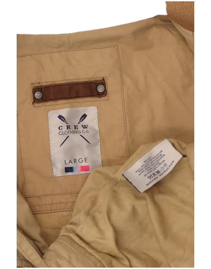 Crew Clothing Veste Bomber Homme UK 40 Grand Coton Beige
