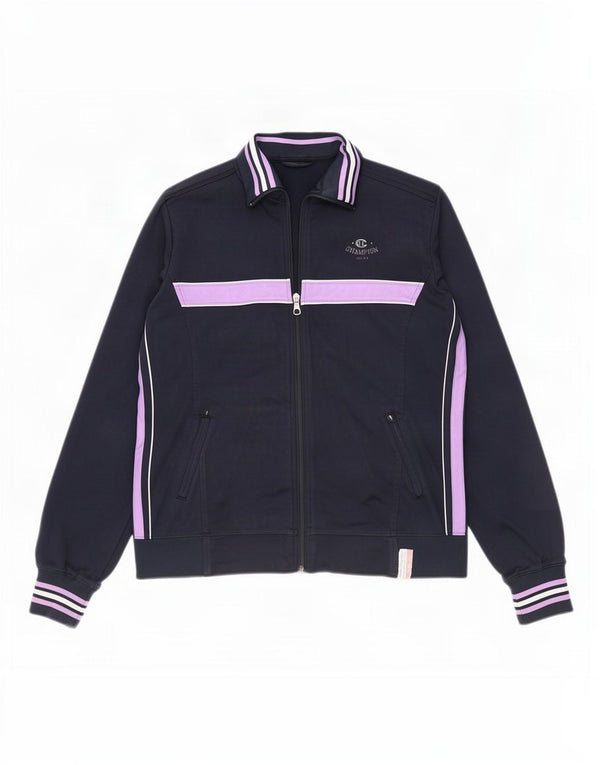 Champion Veste de survêtement pour femme UK 14 Medium Navy Blue Colourblock