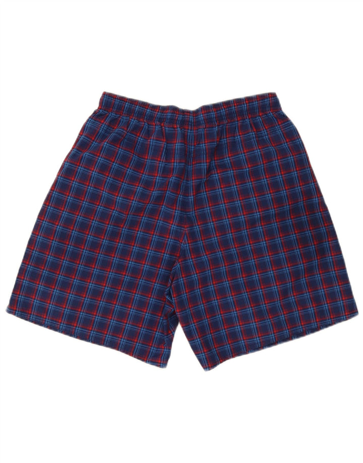 Adidas Short de sport pour homme en polyester à carreaux bleu marine moyen