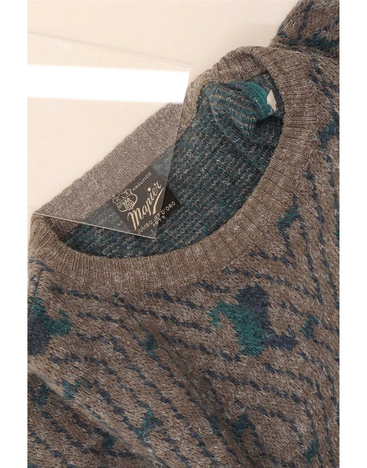 Mapier Pull col rond pour homme Grand gris géométrique