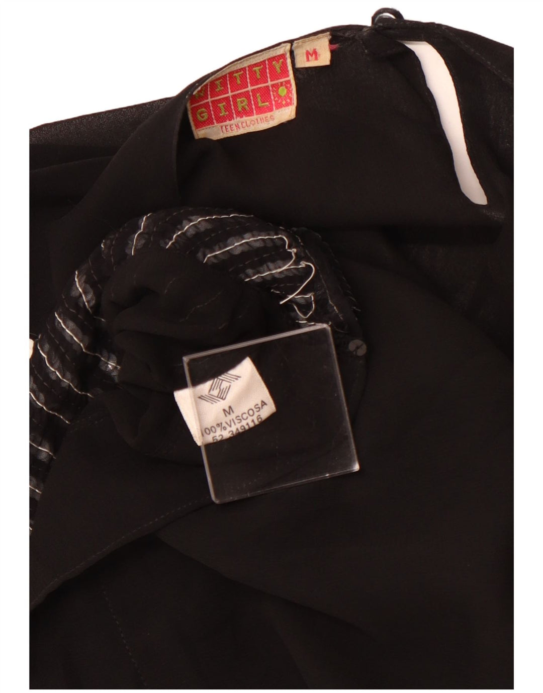 WITTY GIRL Haut chemisier sans manches pour femme UK 44 Viscose rayée noire moyenne