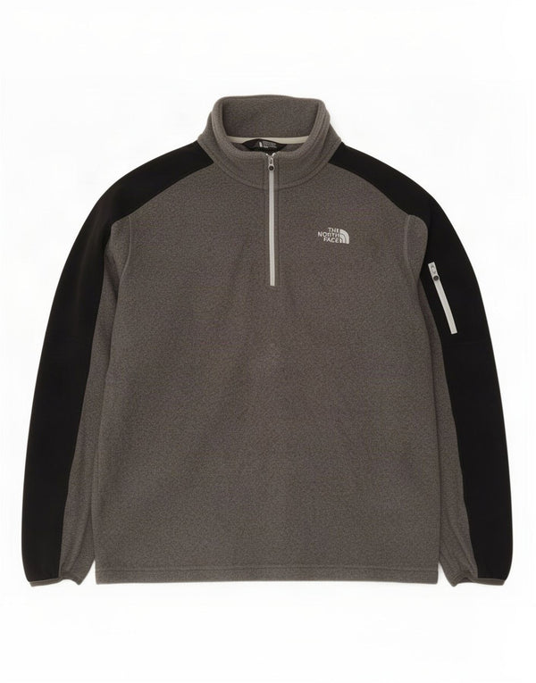 The North Face Pull polaire à col zippé pour homme Gris moyen Colourblock