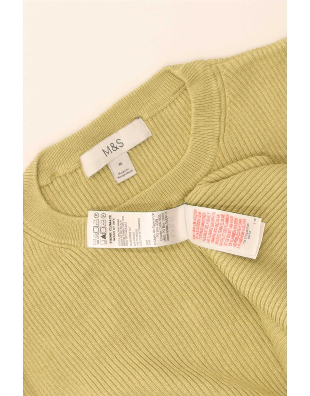 Marks & Spencer T-Shirt Femme Top UK 12 Vert Moyen Viscose